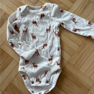Carter's White and Brown Deer Print Bodysuit
